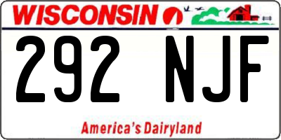 WI license plate 292NJF