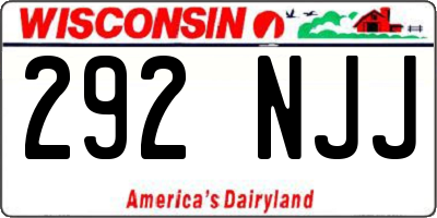 WI license plate 292NJJ