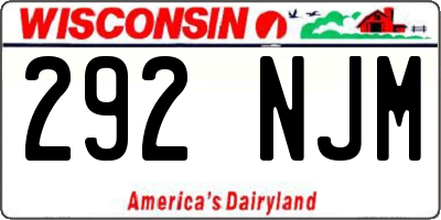 WI license plate 292NJM