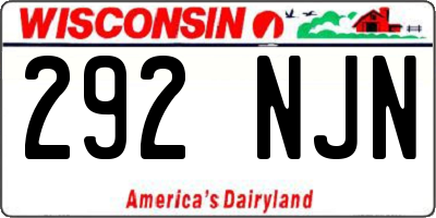 WI license plate 292NJN