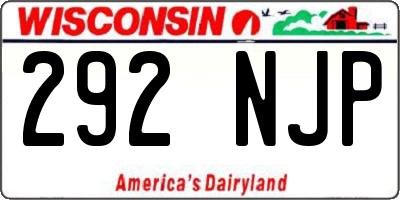 WI license plate 292NJP