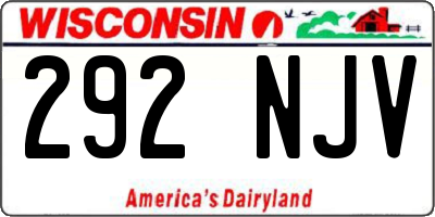 WI license plate 292NJV