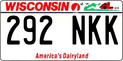WI license plate 292NKK