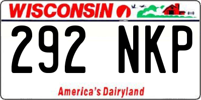 WI license plate 292NKP