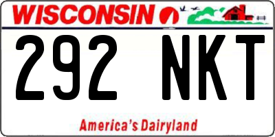WI license plate 292NKT
