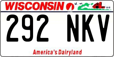 WI license plate 292NKV