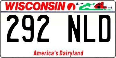 WI license plate 292NLD