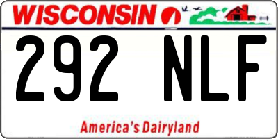 WI license plate 292NLF