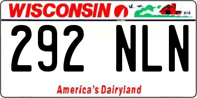 WI license plate 292NLN