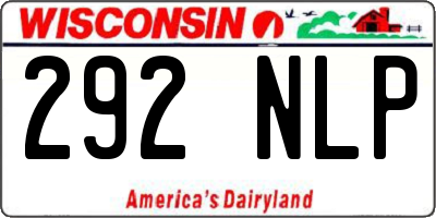 WI license plate 292NLP
