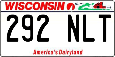 WI license plate 292NLT