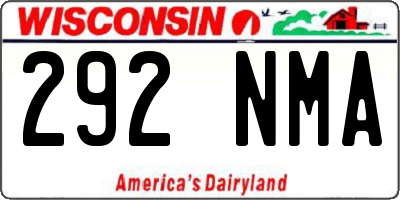 WI license plate 292NMA