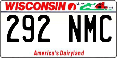 WI license plate 292NMC
