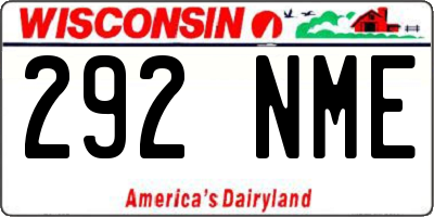 WI license plate 292NME