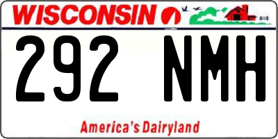WI license plate 292NMH