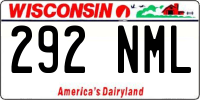 WI license plate 292NML
