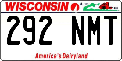 WI license plate 292NMT