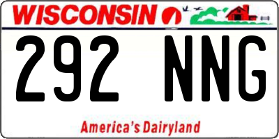 WI license plate 292NNG