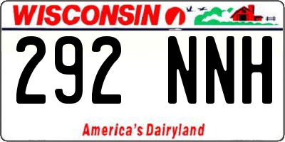 WI license plate 292NNH