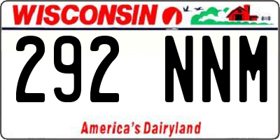 WI license plate 292NNM