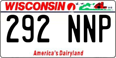 WI license plate 292NNP