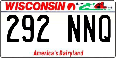 WI license plate 292NNQ
