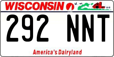 WI license plate 292NNT