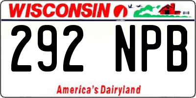 WI license plate 292NPB