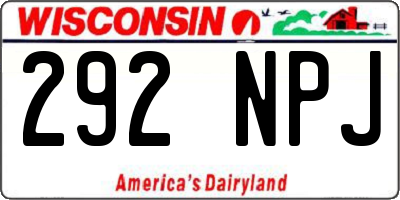 WI license plate 292NPJ