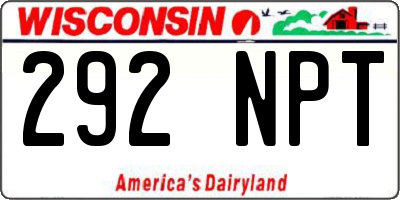 WI license plate 292NPT