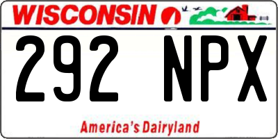WI license plate 292NPX