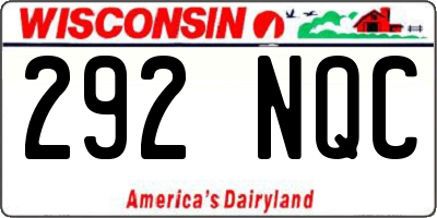 WI license plate 292NQC