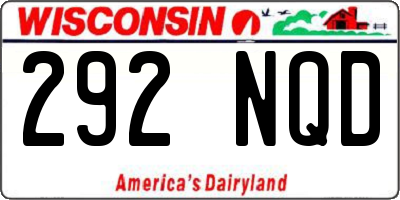 WI license plate 292NQD