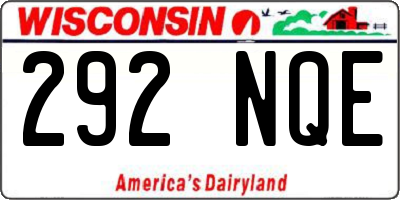 WI license plate 292NQE