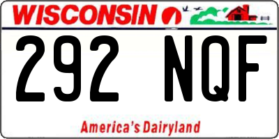 WI license plate 292NQF