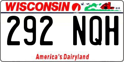 WI license plate 292NQH