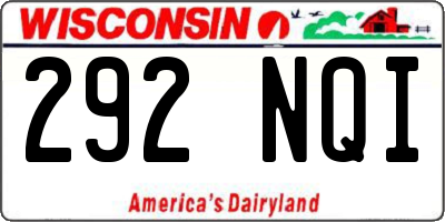 WI license plate 292NQI