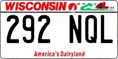 WI license plate 292NQL