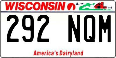 WI license plate 292NQM