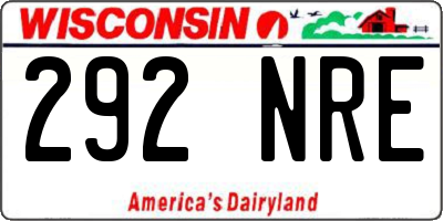 WI license plate 292NRE