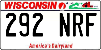 WI license plate 292NRF