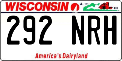 WI license plate 292NRH