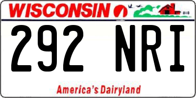 WI license plate 292NRI