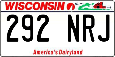 WI license plate 292NRJ