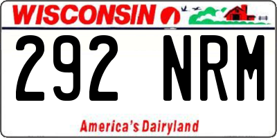 WI license plate 292NRM