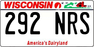 WI license plate 292NRS