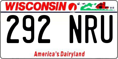 WI license plate 292NRU
