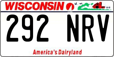 WI license plate 292NRV