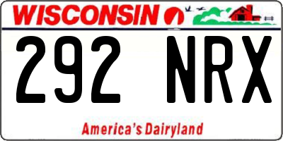 WI license plate 292NRX