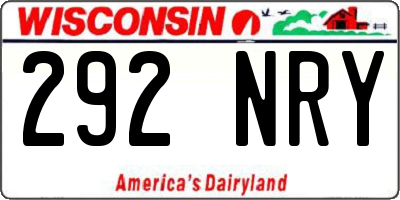 WI license plate 292NRY